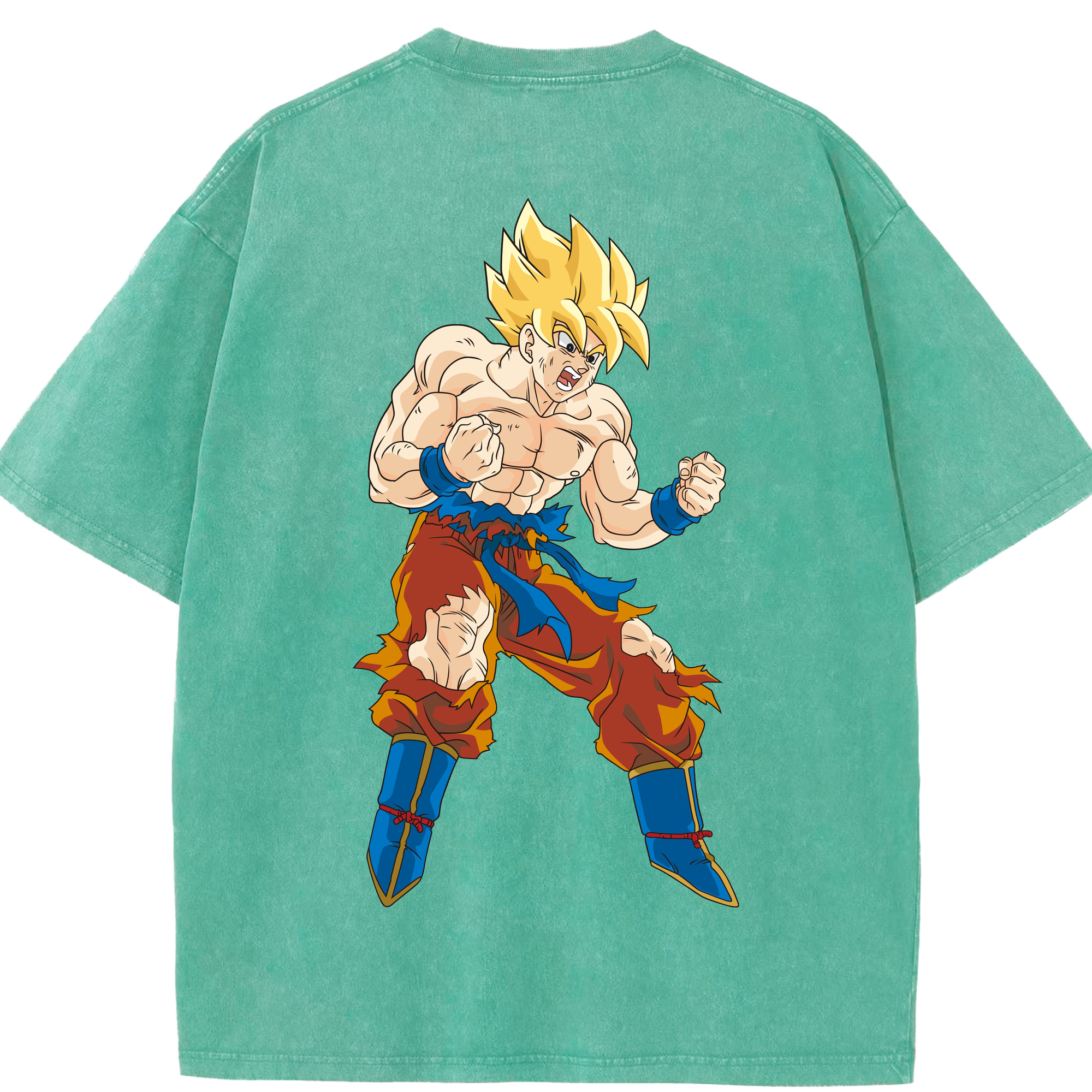 （画像用） ドラゴンボール 孫悟空（そん ごくう）Son Goku カカロット DRAGON BALL Kakarotto 綿100% ヴィンテージ風 半袖Tシャツ（背面プリント）